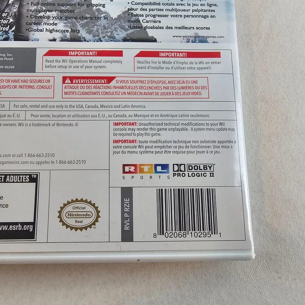 Winter Sports 3 The Great Tournament Nintendo Wii CIB Game Disc Manual